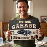 Personalized Vintage Garage Car Motorcycle Hang Ornament with Name Father's Day Birthday Gift for Father Grandfather