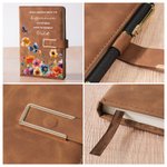 Personalized Happy Retirement Butterfly Flower A5 PU Leather Notebook with Name and Text Retirement Birthday Gift for Retiree Bookworm