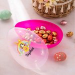 Huevo de Pascua rellenable personalizado con el nombre de un conejito arco iris de dibujos animados para la fiesta de Pascua Regalo para niños Niñas