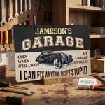 Personalized Vintage Garage Car Motorcycle Hang Ornament with Name Father's Day Birthday Gift for Father Grandfather