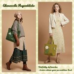 Personalisierte Cord Tragetasche mit Geburtsblume im Cloisonné-Effekt und Namen | großer Shopper | Tote Bag | Muttertag Geburtstag Geschenk für Frauen