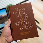 Personalized Never Give Up Motivational Quote A5 Journal Notebook with Name Graduation Gift for Graduates