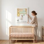 Personalized Watercolor Crib Pets Portrait Canvas Prints Ship from USA Nursery Decor New Baby Arrival Gift for Dog Cat Owners