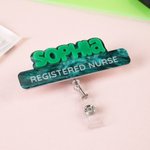 Badge personnalisé en acrylique avec nom et texte Anniversaire Appréciation de l'infirmière Semaine Cadeau pour médecin Infirmière Personnel médical