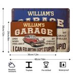 Personalized Vintage Garage Car Motorcycle Hang Ornament with Name Father's Day Birthday Gift for Father Grandfather
