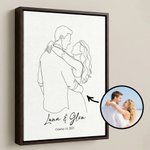 Personalized Black and White Line Drawing Canvas Prints Home Decor  Ship from USA Birthday Mother's Day Gift for Couple Mom