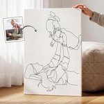 Personalized Black and White Line Drawing Canvas Prints Home Decor  Ship from USA Birthday Mother's Day Gift for Couple Mom