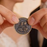 Moneda personalizada conmemorativa de la suerte con foto de pareja texto y nombre regalo de boda cumpleaños y aniversario para parejas