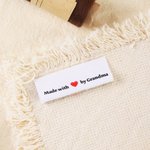 Juego de 10 etiquetas de texto personalizadas Made with Heart para coser ropa y artículos hechos a mano Regalo de cumpleaños para amantes de las manualidades DIY Knitting