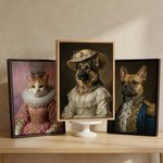 Personalized Funny Oil Painting Style Renaissance Royal Dog Cat Portrait Canvas Prints Home Decor Ship from USA Housewarming Gift for Pet Lovers