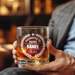 Personalised Promoted to Daddy Old-Fashioned 10 oz Whiskey Glass with Names Daily Use Father's Day Anniversary Gift for Father