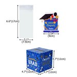 Personalized Graduation Cap Pattern Pull Out Money Holder Gift Box with Name and 30 Pcs Transparent Bags Graduation Gift for Graduates