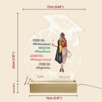 Personalised Graduation Cap Globe Cartoon Girl Back View LED Night Light with Name Year and Wooden Base Graduation Gift for Graduates