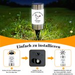 Personalisiertes Solar Grablicht mit Blumen Taube und Schmetterling | Widmung und Namen | Garten | Friedhof | Erinnerung Geschenk für Hinterbliebene