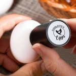 Gepersonaliseerde Eierstempel met Kippensilhouet met Tekst met Voedselveilige Inkt en Doos Verjaardagscadeau voor Familie Boeren en Pluimveehouders