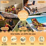 Toalla de playa personalizada de secado rápido con graffiti de estrella de deporte y nombre regalo de fiesta y cumpleaños para niños y familia