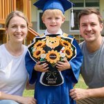 Personalised Graduation Plush Bear Flower Soft Cushion with Name Graduation Gift for Class of 2026