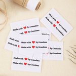 Juego de 10 etiquetas de texto personalizadas Made with Heart para coser ropa y artículos hechos a mano Regalo de cumpleaños para amantes de las manualidades DIY Knitting