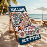 Gepersonaliseerd Strandlaken met Oceaandierenpatroon Extra Groot Sneldrogend met Naam Strandaccessoire en Verjaardagscadeau voor Vrienden en Familie