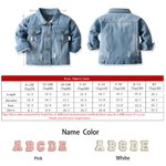 Personalisierte 1-7 niedlichen Element Hand Patch Kind lange Jeansjacke mit Namen täglichen Leben Outfit Geburtstag Baby Dusche Geschenk für Mädchen Jungen