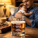 Personalised Promoted to Daddy Old-Fashioned 10 oz Whiskey Glass with Names Daily Use Father's Day Anniversary Gift for Father