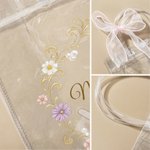 Personalised The Nail Atelier Transparent Gift Bag with Text and Pink Ribbon Bow Nail Studio Gift for Girl Woman