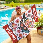 Gepersonaliseerd Strandlaken met Oceaandierenpatroon Extra Groot Sneldrogend met Naam Strandaccessoire en Verjaardagscadeau voor Vrienden en Familie