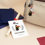 Mini Figure Joy for Your Big Day - Personalised 3D Pixel Block Style Graduate Card Keychain Set - Graduation Gift for Graduates Classmates