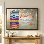 Personalisierte Familie Los der Liebe Schild Leinwand Drucke mit 2-10 Namen Home Decor Schiff aus USA Home Decor Geburtstagsgeschenk für Familie