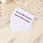 Juego de 10 etiquetas de texto personalizadas Made with Heart para coser ropa y artículos hechos a mano Regalo de cumpleaños para amantes de las manualidades DIY Knitting