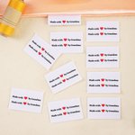 Juego de 10 etiquetas de texto personalizadas Made with Heart para coser ropa y artículos hechos a mano Regalo de cumpleaños para amantes de las manualidades DIY Knitting