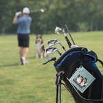 Personalized Cute Pet Photo PU Leather Absorbent Golf Ball Towel with Name and Retractable Clip Golf Accessories Birthday Gift for Golf Lovers
