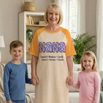 Personalisierte Gänseblümchen Titel Multicolor Lounge Pyjamas Nachthemd mit 1-16 Namen und Taschen täglich tragen Geburtstag Muttertag Geschenk für Oma Mom