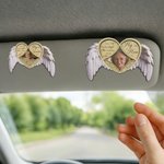 Personalised Guardian Angel Photo Car Visor Clip with Text Car Accessory Meaningful Sympathy Gift for Loss of Loved One