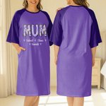 Personalisierte Gänseblümchen Titel Multicolor Lounge Pyjamas Nachthemd mit 1-16 Namen und Taschen täglich tragen Geburtstag Muttertag Geschenk für Oma Mom