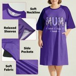 Personalisierte Gänseblümchen Titel Multicolor Lounge Pyjamas Nachthemd mit 1-16 Namen und Taschen täglich tragen Geburtstag Muttertag Geschenk für Oma Mom