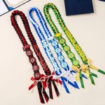Personalizado Clase de 2026 Multi-Color Perla Glitter Graduación Cinta Lei con Nombre y Año Trenzado Senior Reconocimiento Fiesta Regalo para Graduados
