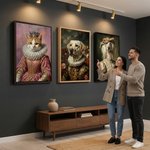 Personalized Funny Oil Painting Style Renaissance Royal Dog Cat Portrait Canvas Prints Home Decor Ship from USA Housewarming Gift for Pet Lovers