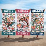Gepersonaliseerd Strandlaken met Oceaandierenpatroon Extra Groot Sneldrogend met Naam Strandaccessoire en Verjaardagscadeau voor Vrienden en Familie