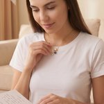 Personalisierte Birthstone Initial Heart Shape Anhänger Halskette zierlichen Schmuck Valentinstag Geburtstag Geschenk für Frauen