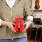 Personalized Multicolor Violin-Shaped Flower Pot Pencil Holder with Name Desk Decor Birthday Gift for Family Friend Music Lover