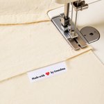 Juego de 10 etiquetas de texto personalizadas Made with Heart para coser ropa y artículos hechos a mano Regalo de cumpleaños para amantes de las manualidades DIY Knitting