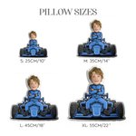 Personalized Cartoon Racing Car Funny Face Photo Human-Shaped Throw Pillow Home Decor Birthday Car Race Gift for Racing Lovers Kids