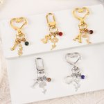 Gepersonaliseerde Geboortesteen Geboortebloem Hart sleutelhanger met initiaal Dagelijks gebruik Moederdag Verjaardagscadeau voor moeder vriendin vrouw