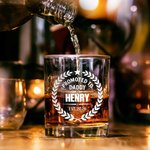 Personalised Promoted to Daddy Old-Fashioned 10 oz Whiskey Glass with Names Daily Use Father's Day Anniversary Gift for Father