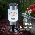 Personalisiertes Solar Grablicht mit Blumen Taube und Schmetterling | Widmung und Namen | Garten | Friedhof | Erinnerung Geschenk für Hinterbliebene