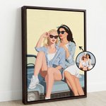 Personalised Minimalist Bestie Photo Giclee Canvas Prints Ship from USA Home Decor Housewarming Birthday Gift for Sisters Friends