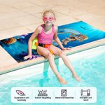 Personalisiertes Strandtuch mit Cartoon-Taucher und Initiale | mit Namen | schnelltrocknend und übergroß | Sommer Strand Geschenk für Kinder