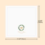 Personalised Watercolor Rings Eucalyptus Leaf Wreath Napkin with Name and Date Table Decor Wedding Anniversary Gift for Bride Newlywed