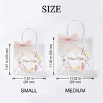 Personalised The Nail Atelier Transparent Gift Bag with Text and Pink Ribbon Bow Nail Studio Gift for Girl Woman